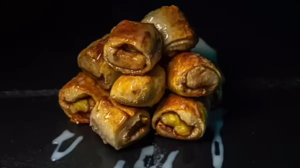 Мини-рулетики с бананом и корицей 