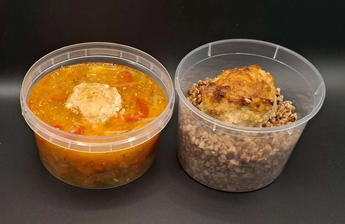 2 Мясной: Щи красные, Котлета домашняя с гречей