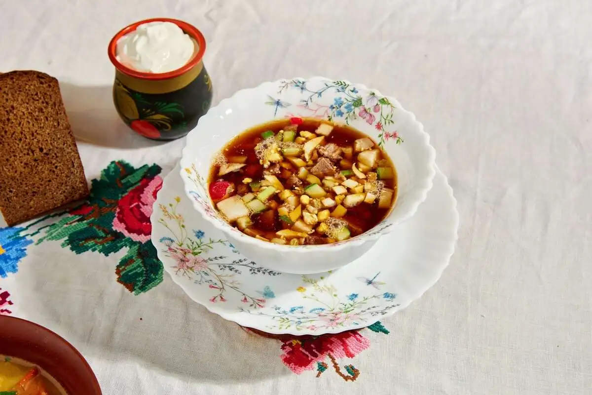 Окрошка с говядиной