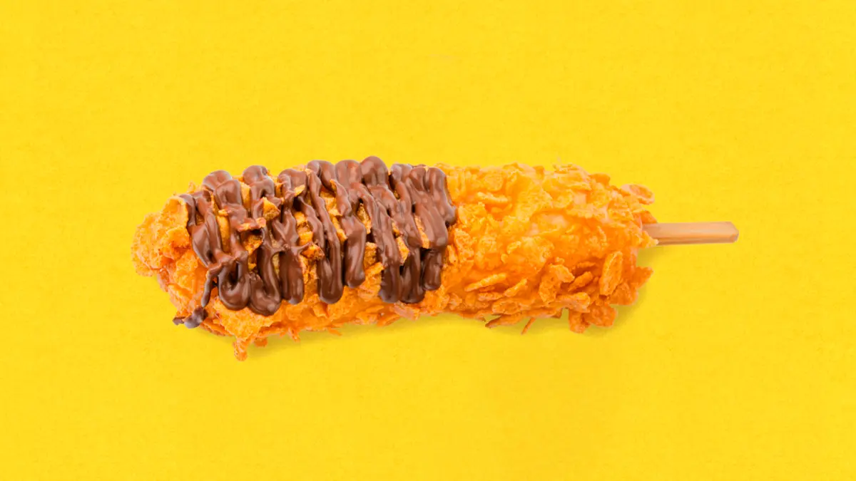 Корн-дог с нутеллой