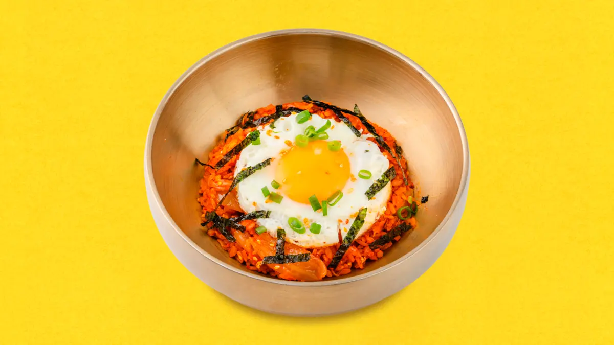 Вок с рисом и кимчи