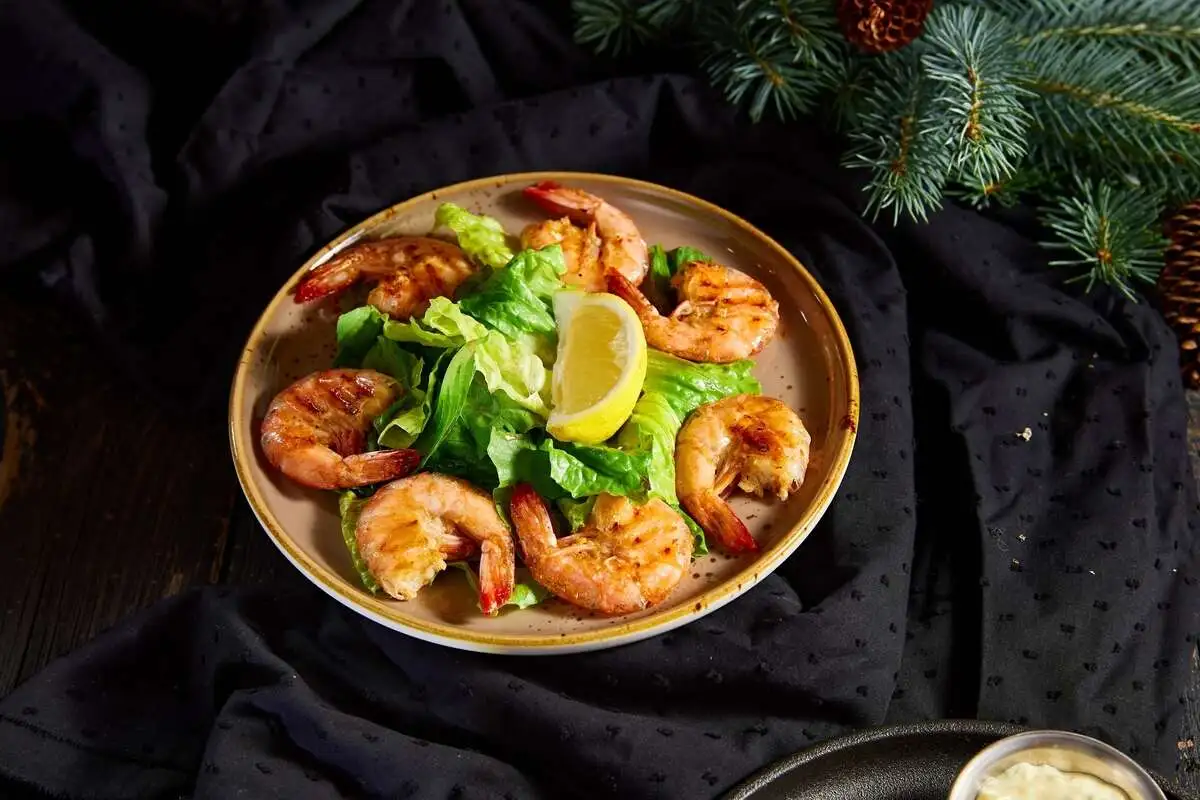 Креветки тигровые, обжареные на гриле