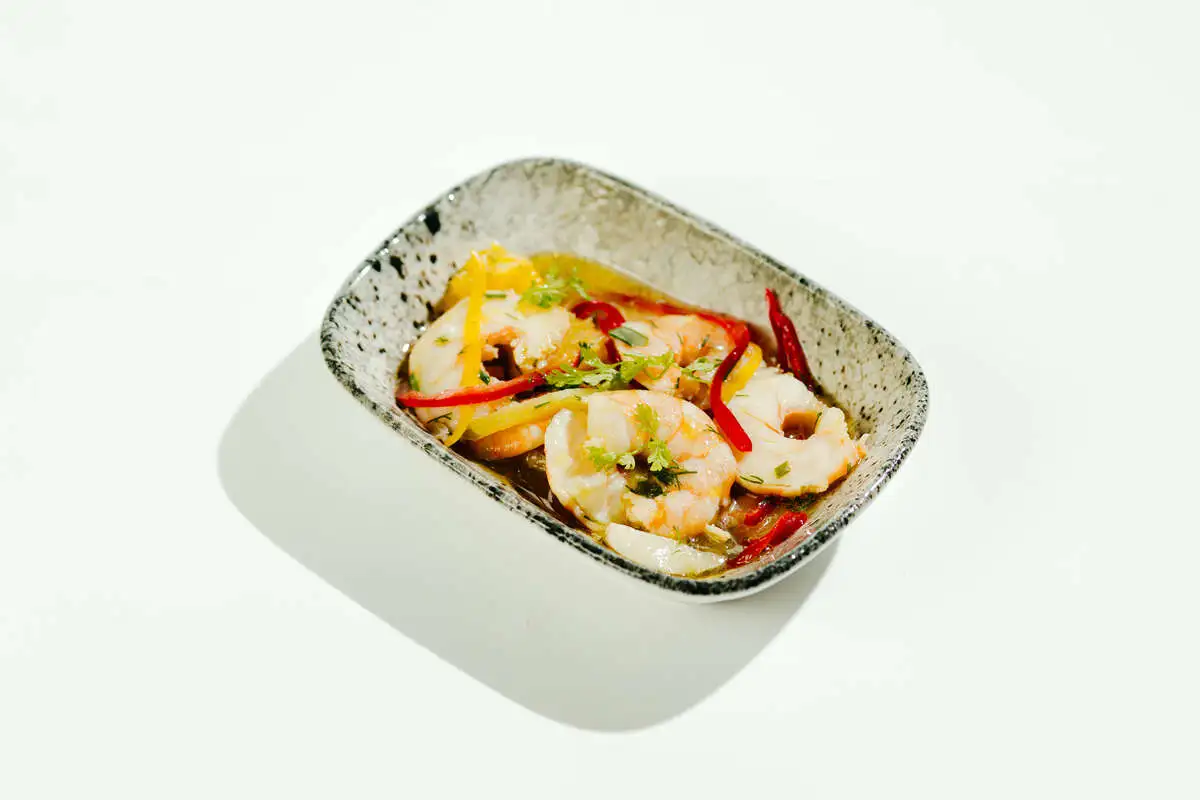 Креветки с апельсином