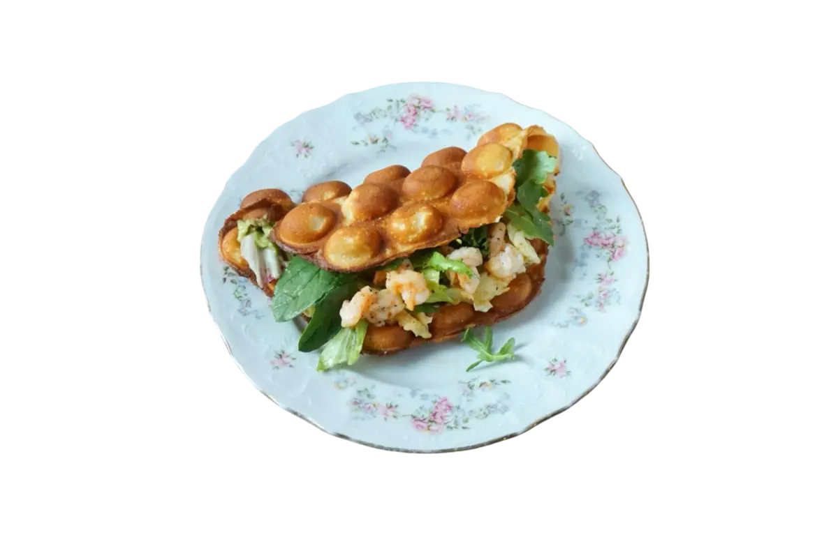 Вафля из цукини с креветками