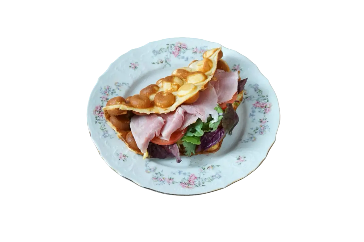 Вафля из цукини с окороком