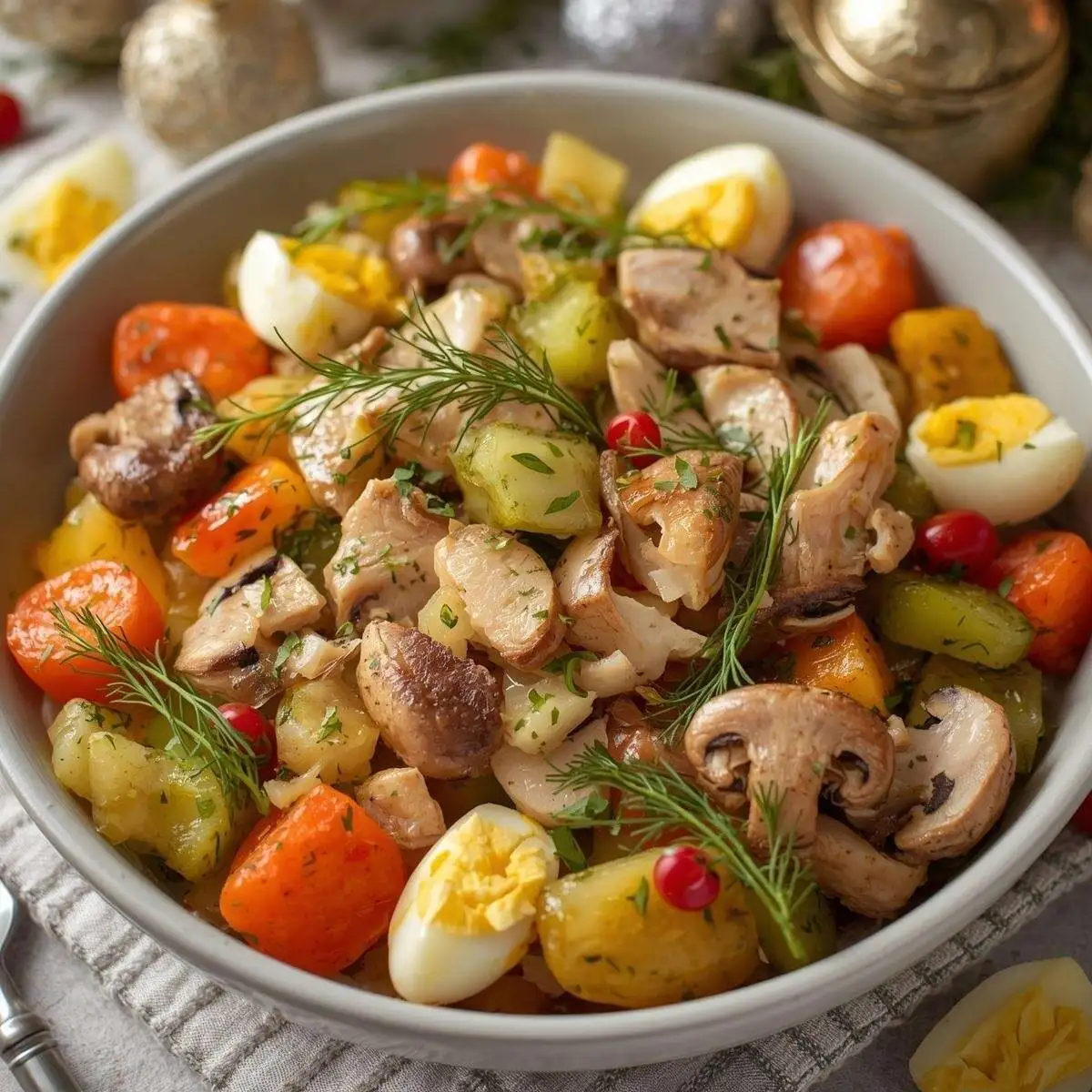 Салат Полянка c цыпленком
