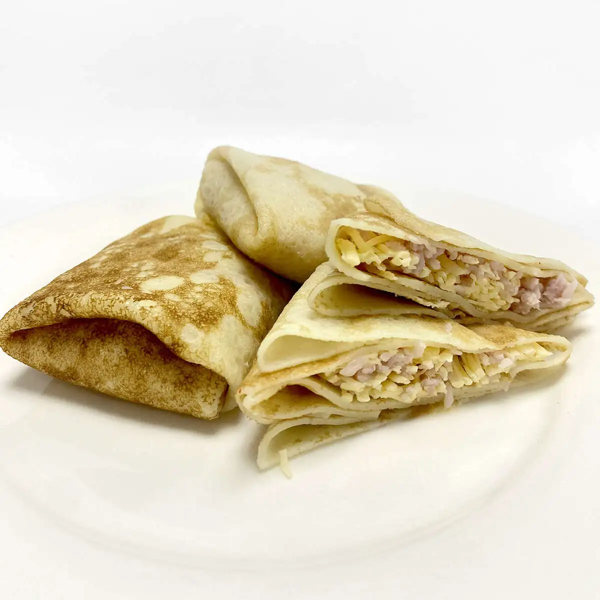 Мини-блинчики с ветчиной и сыром