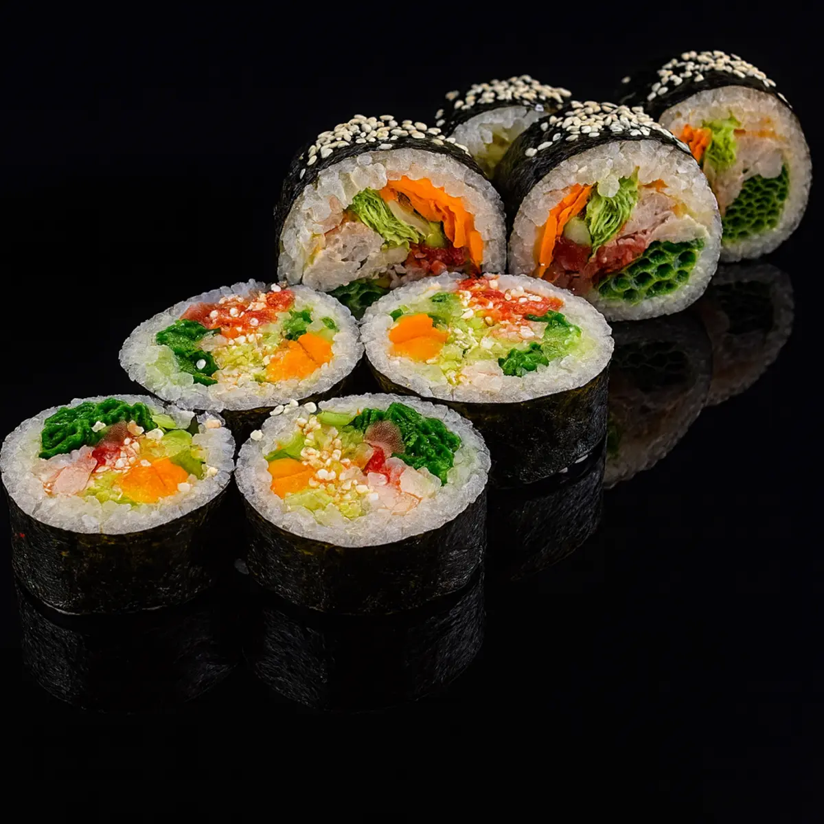 Кимбап с крабом и тунцом