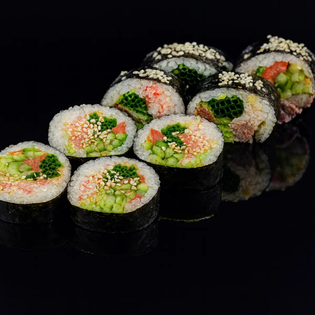 Кимбап с беконом и курицей