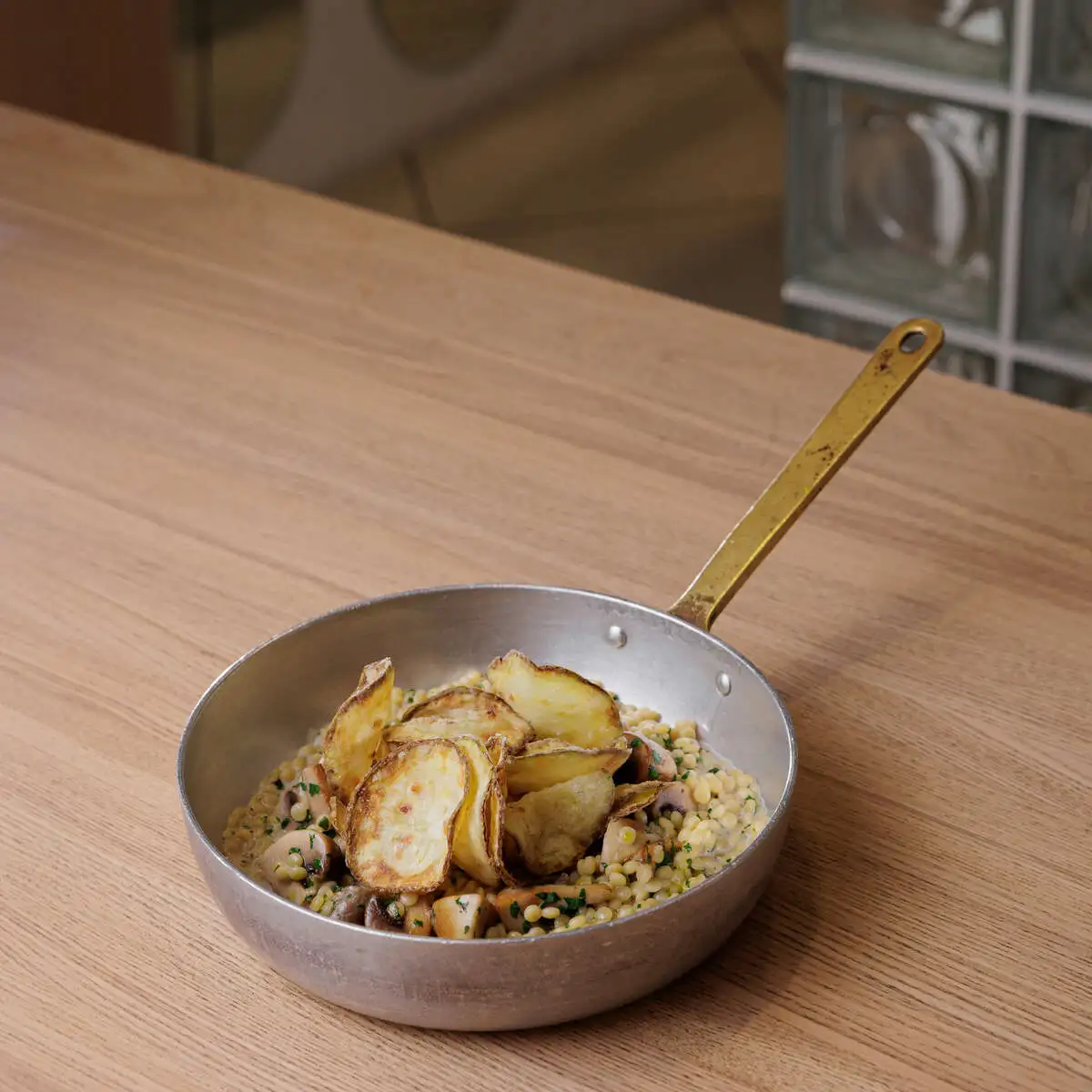 Птитим с грибами на кокосовом молоке