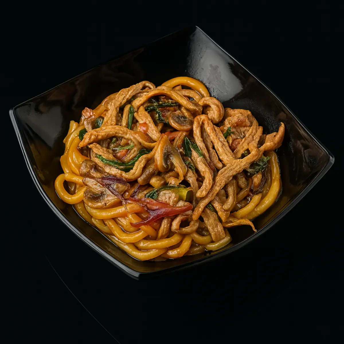 Удон с говядиной по-тайски