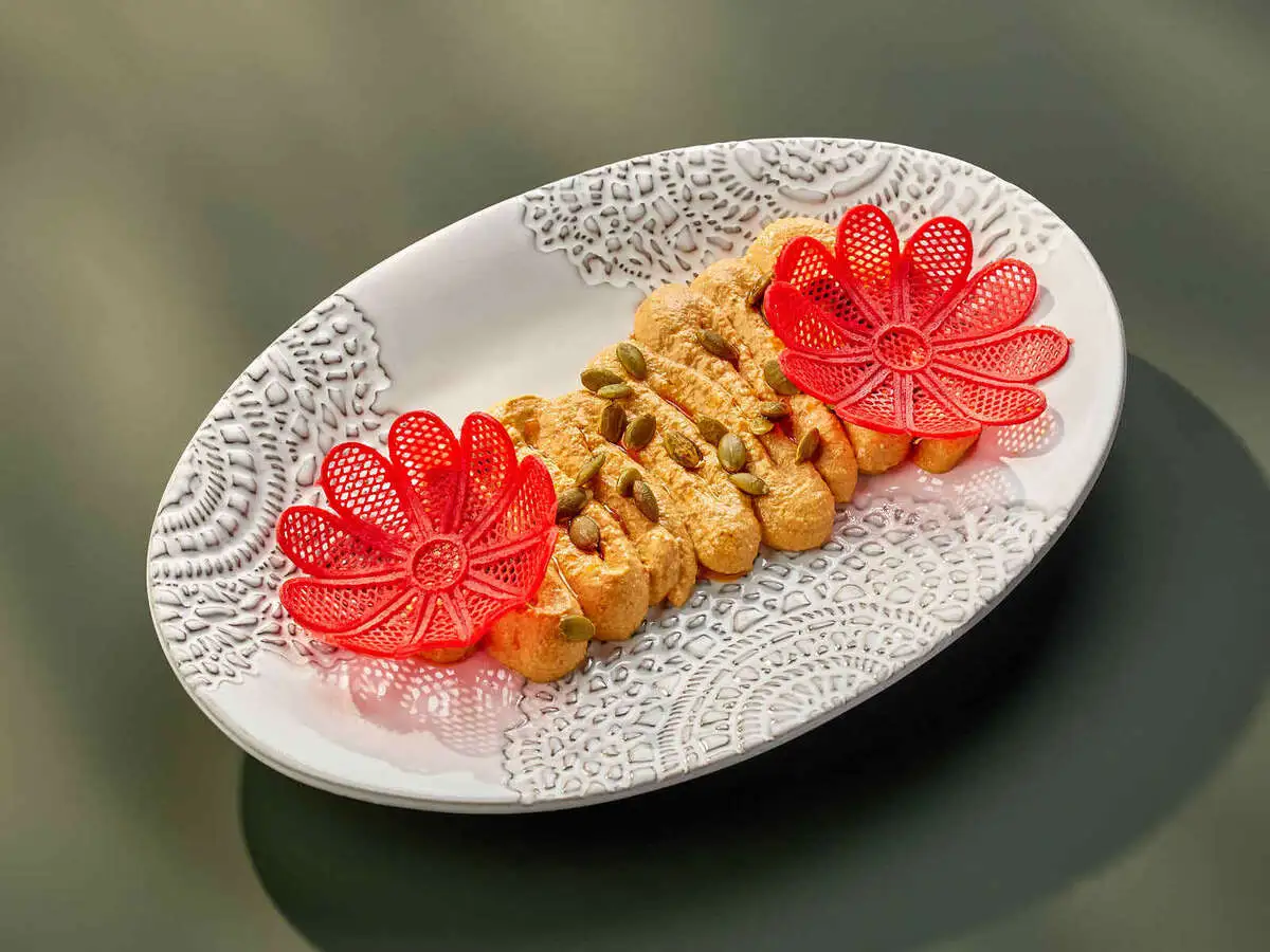 Пхали из тыквы с копченым томатным маслом 