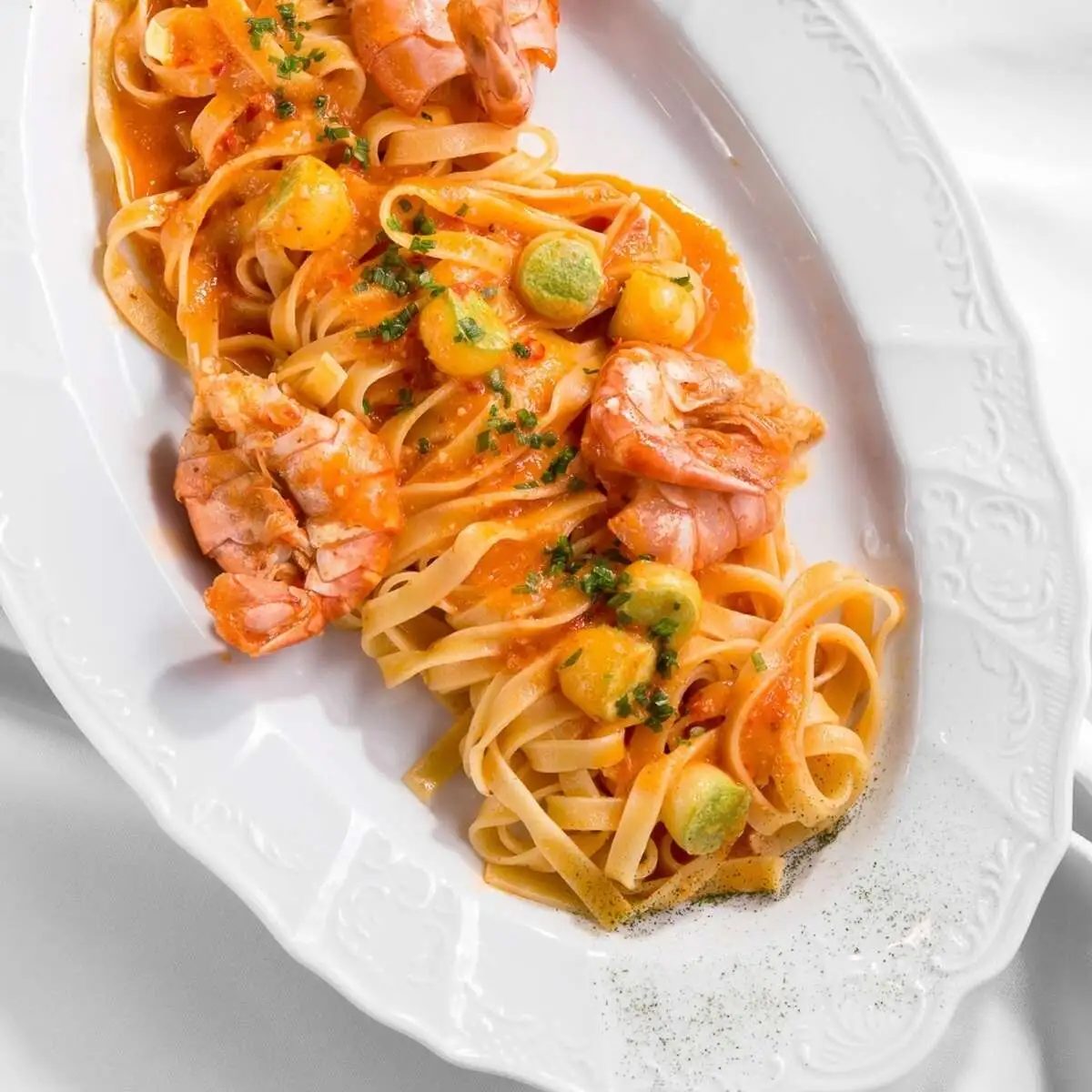 Тальятелле с креветками