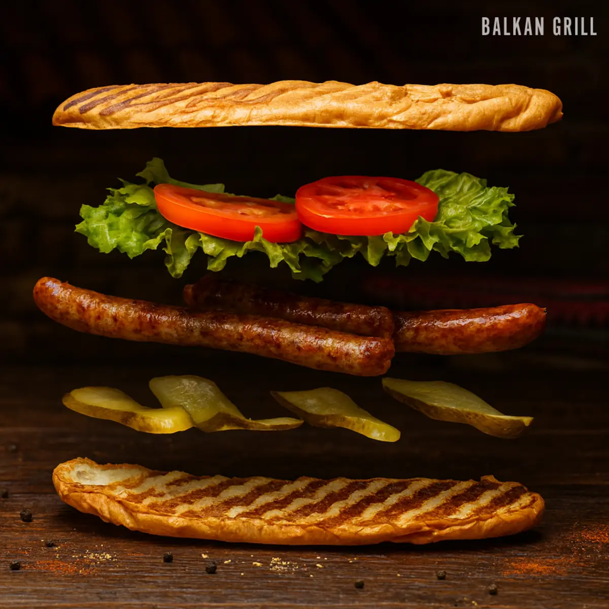 Бургер Сербская колбаса