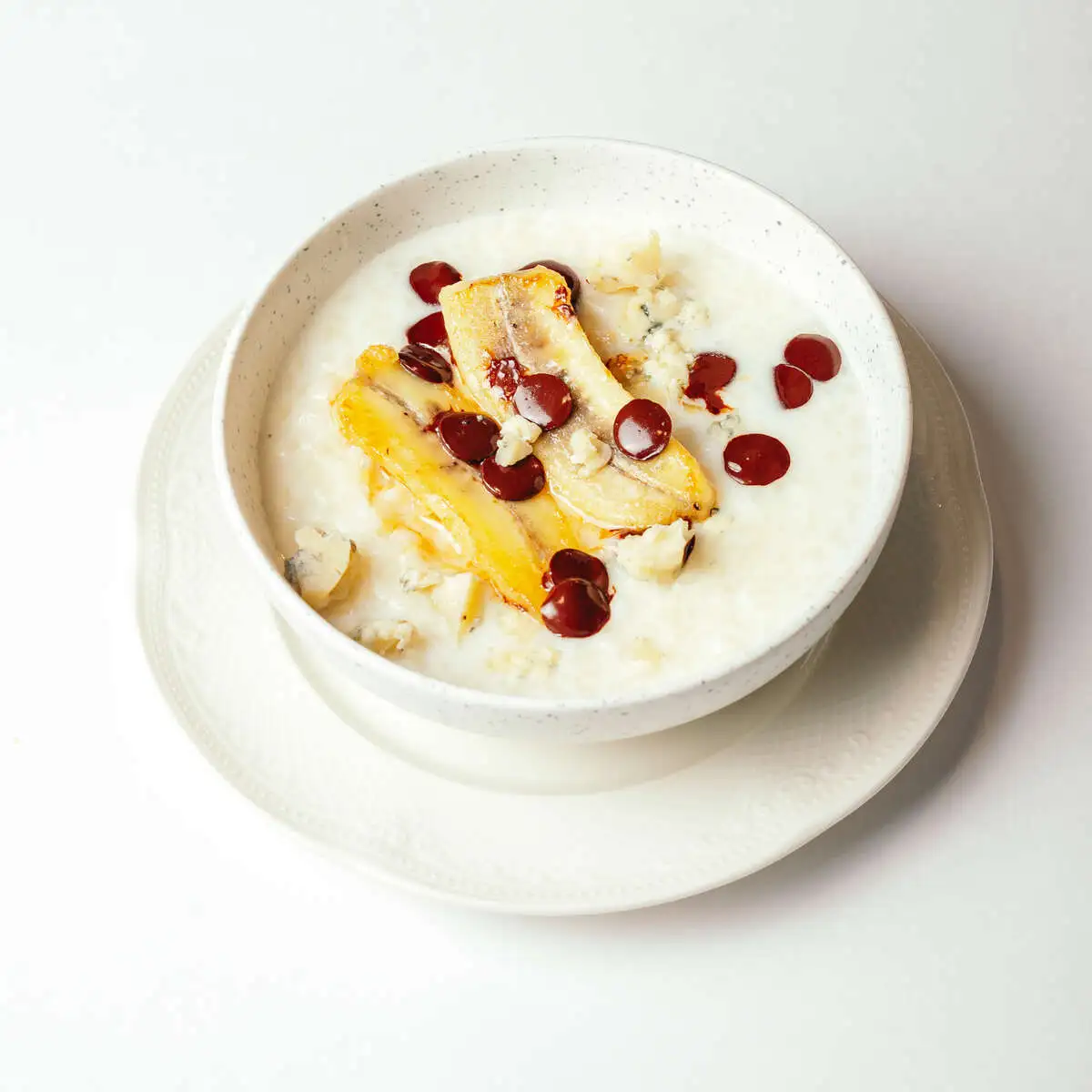 Каша рисовая с бананом, дорблю и шоколадом