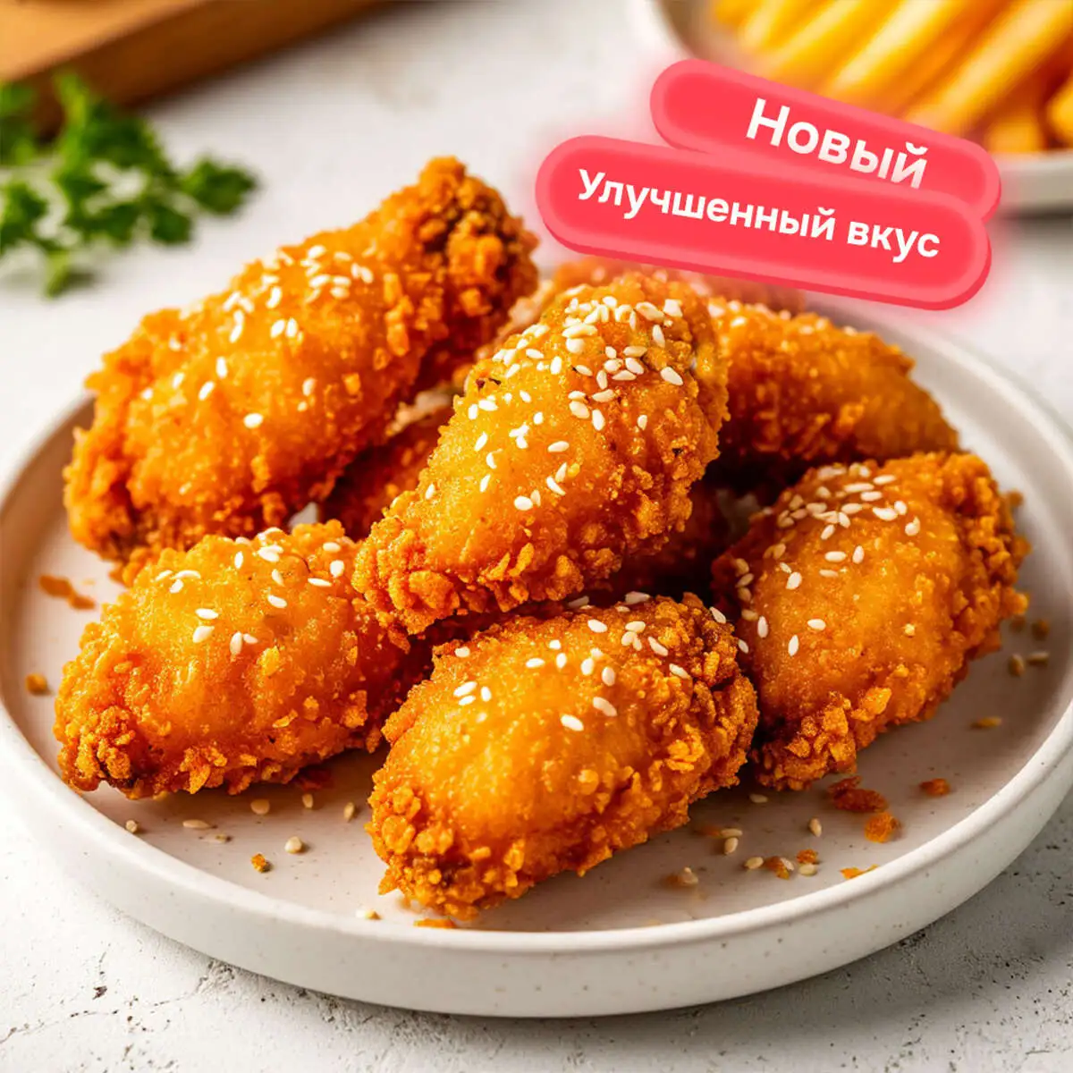 Куриные крылышки с белым соусом