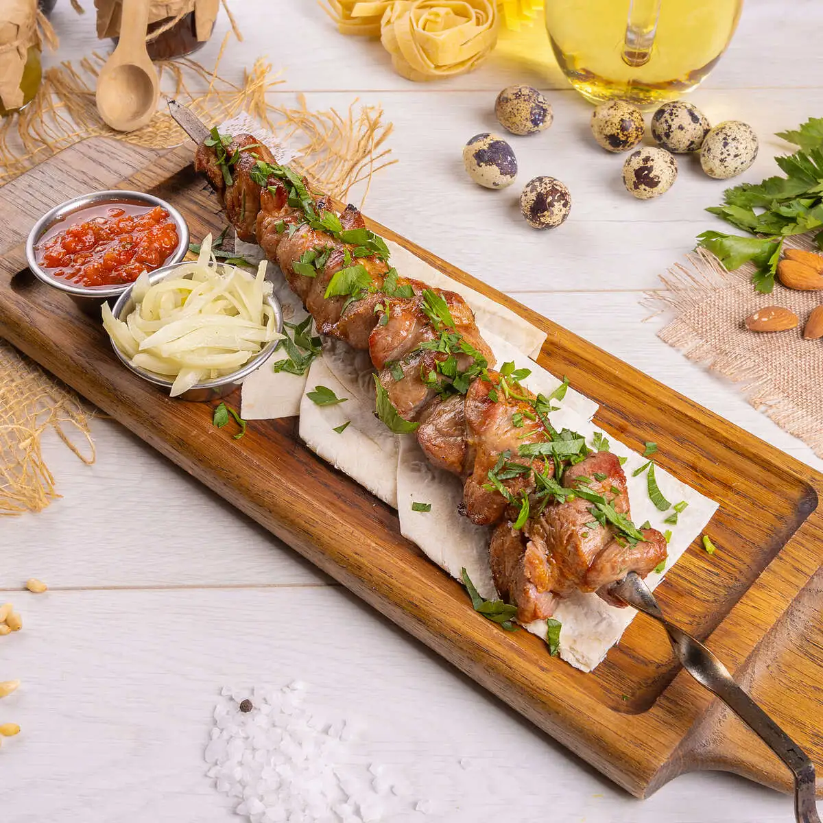 Шашлык из филе куриного бедра