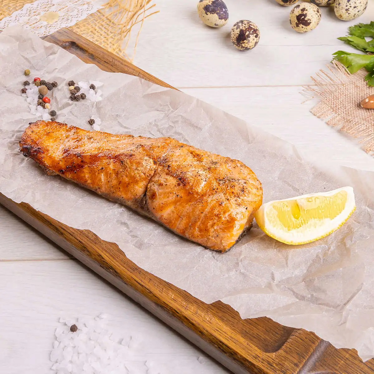 Стейк из лосося на гриле