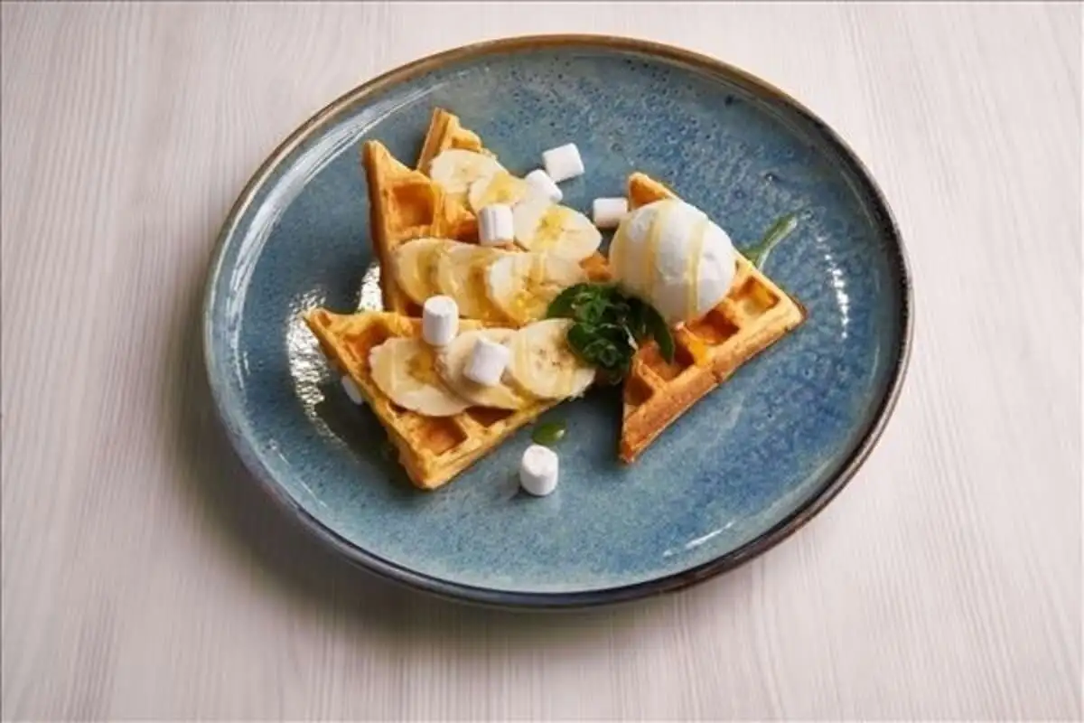 Вафли венские с бананом. порц.