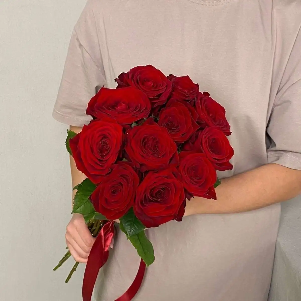 Монобукет из 11 красных роз