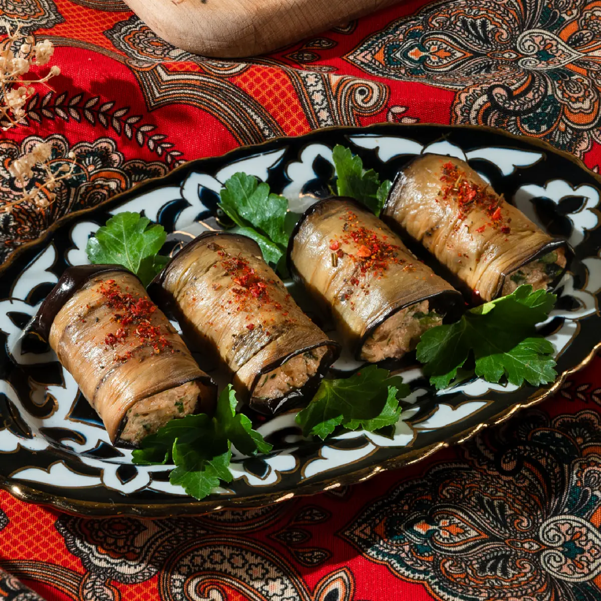 Рулетики из баклажанов