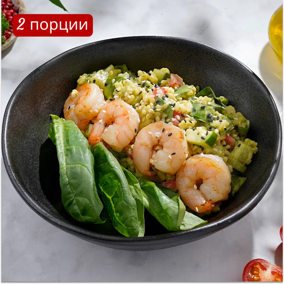 Булгул с креветками 