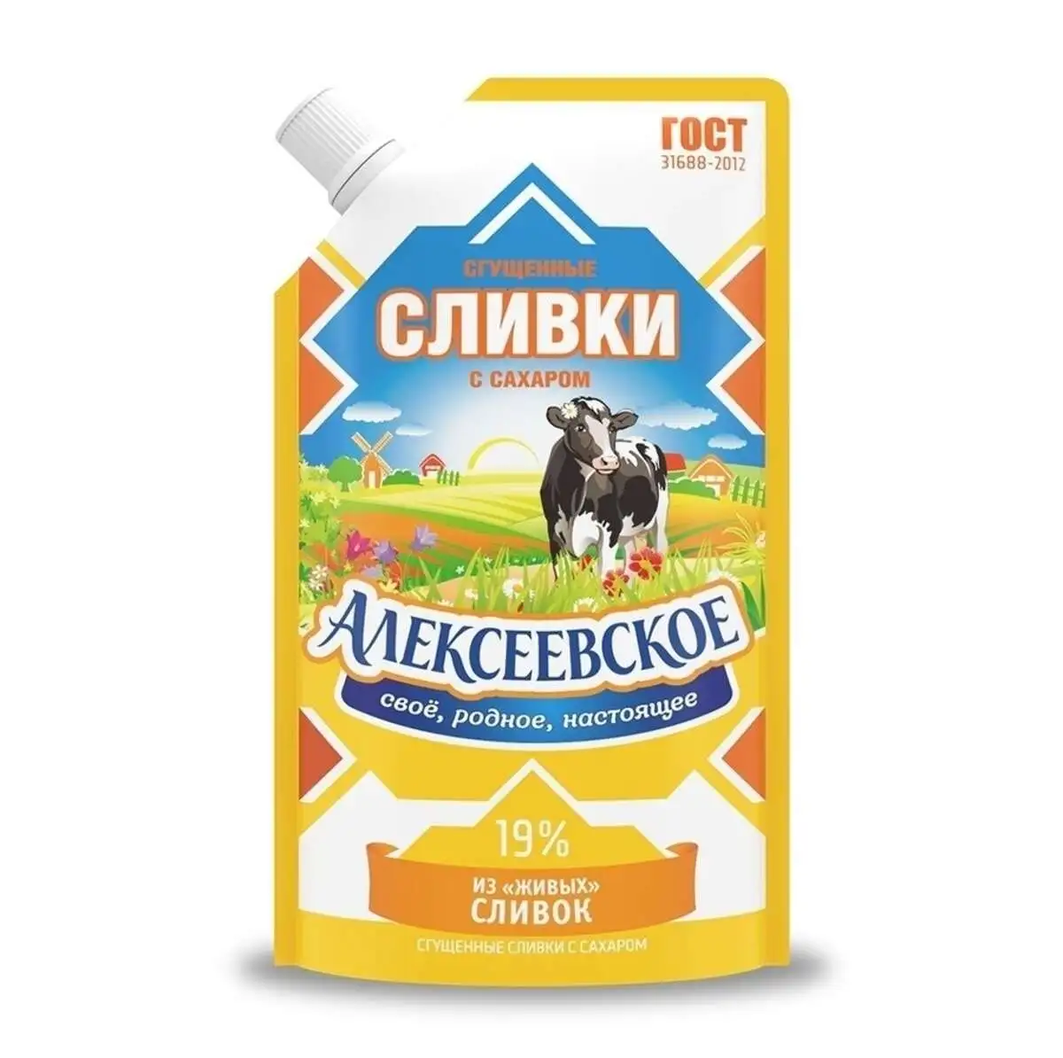 Сливки Сгущеные Алексеевски е 19% 270г(м)