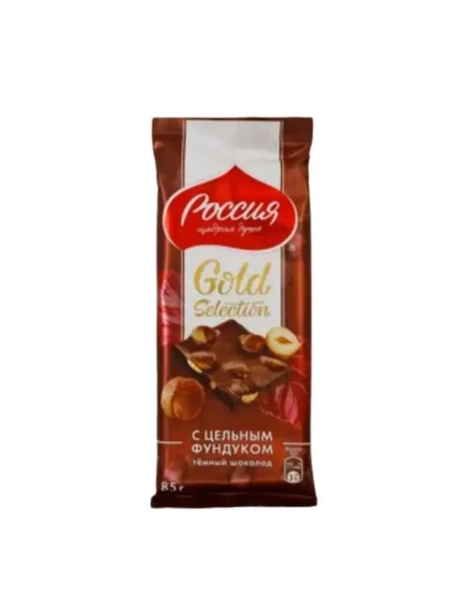 Шоколад Россия с цельным фундуком 85гр.(м)