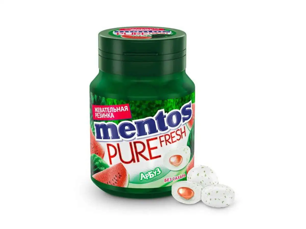 Жеват.Резинка Ментос Арбуз 54гр Банка