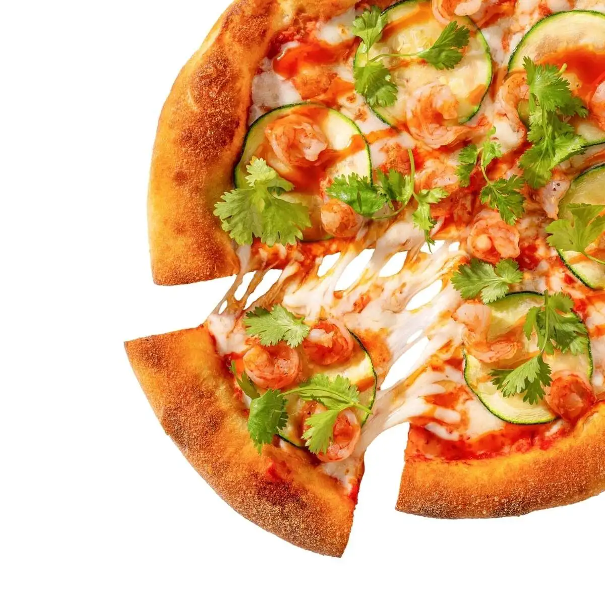 С креветками и цукини круглая