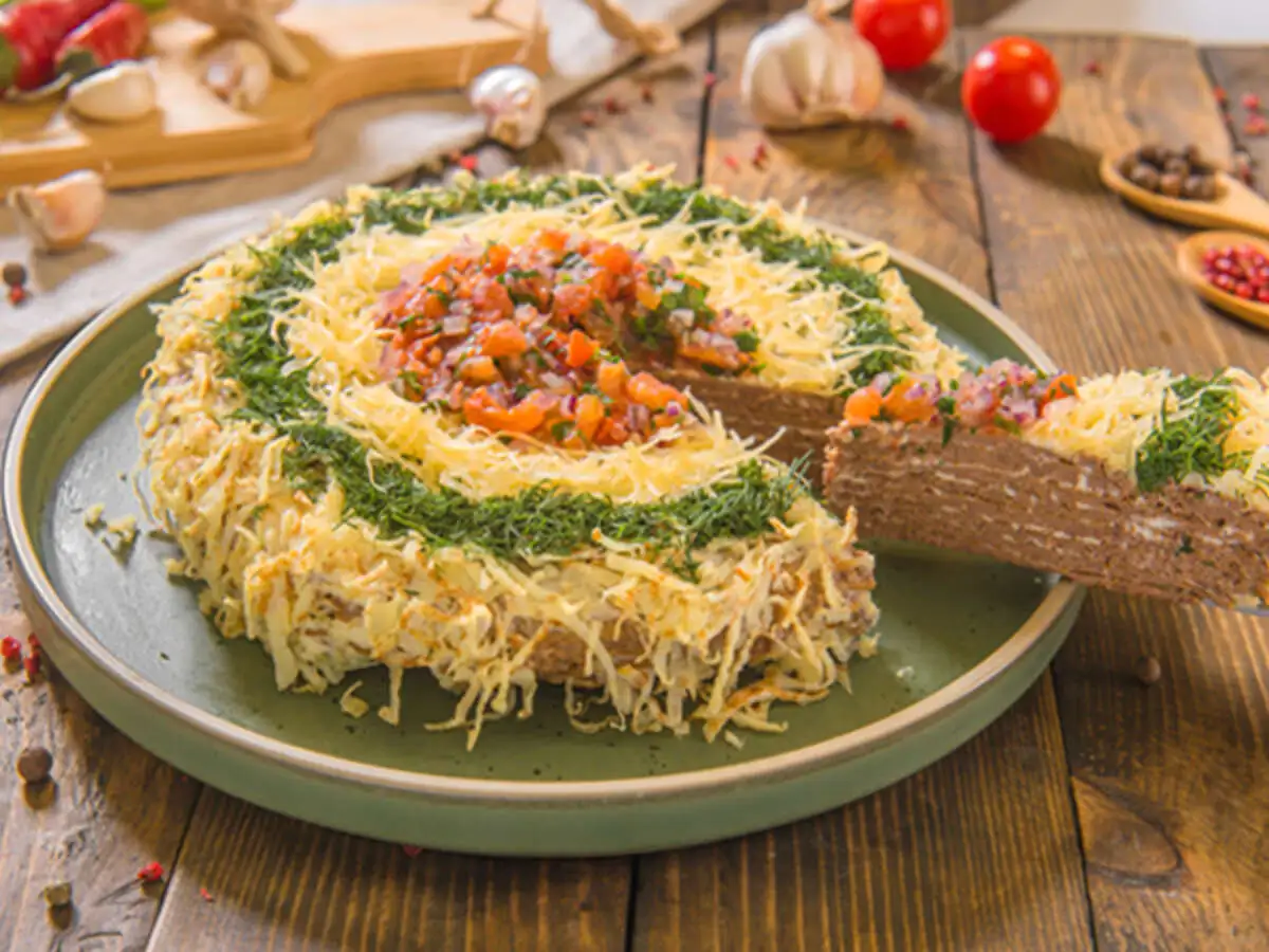 Наполеон из куриной печени