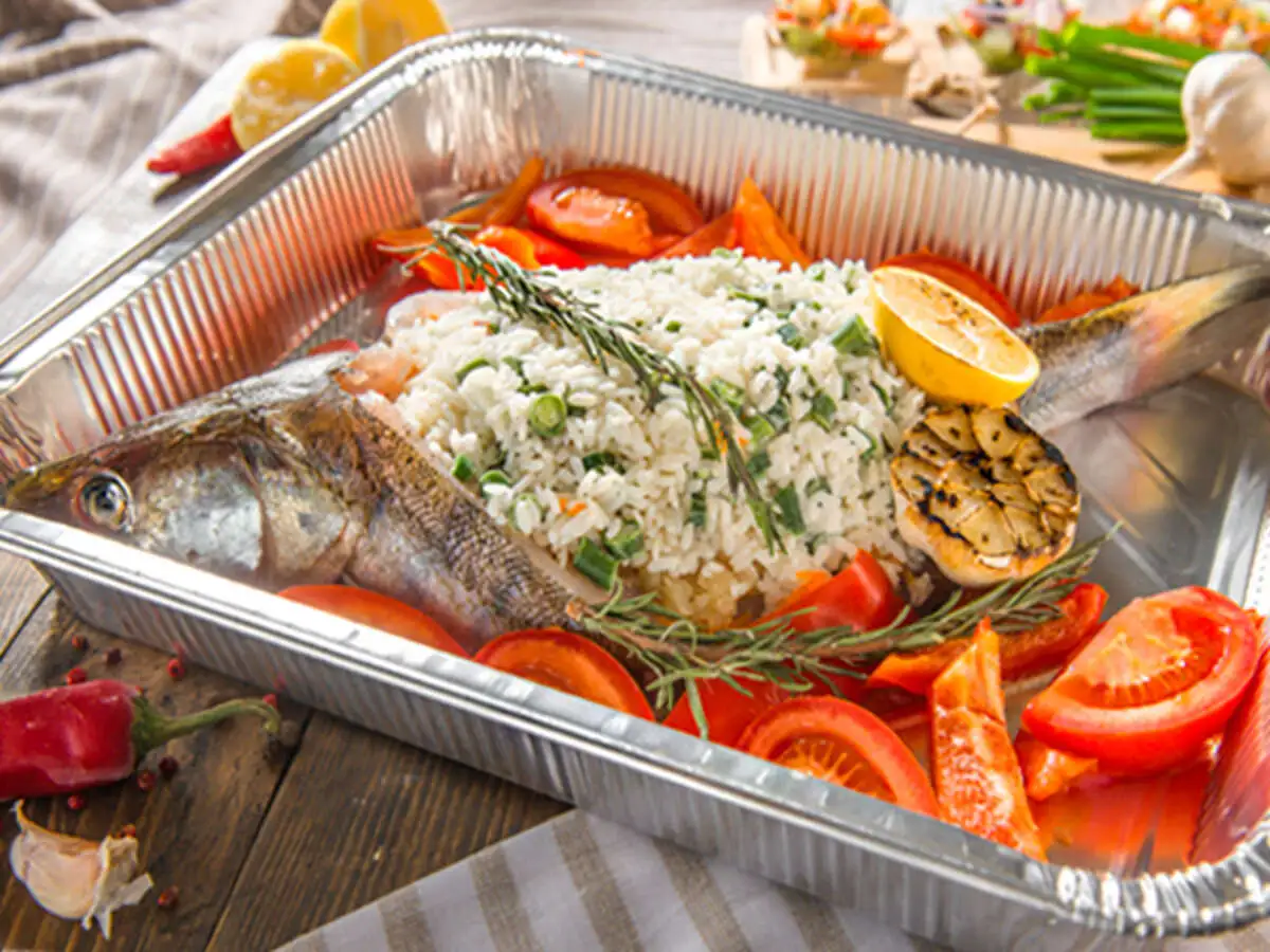 Банкет-бокс с судаком и овощами