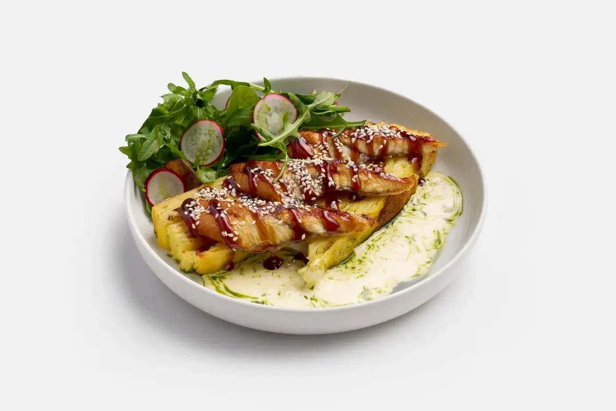 Картофельный гратен с угрём