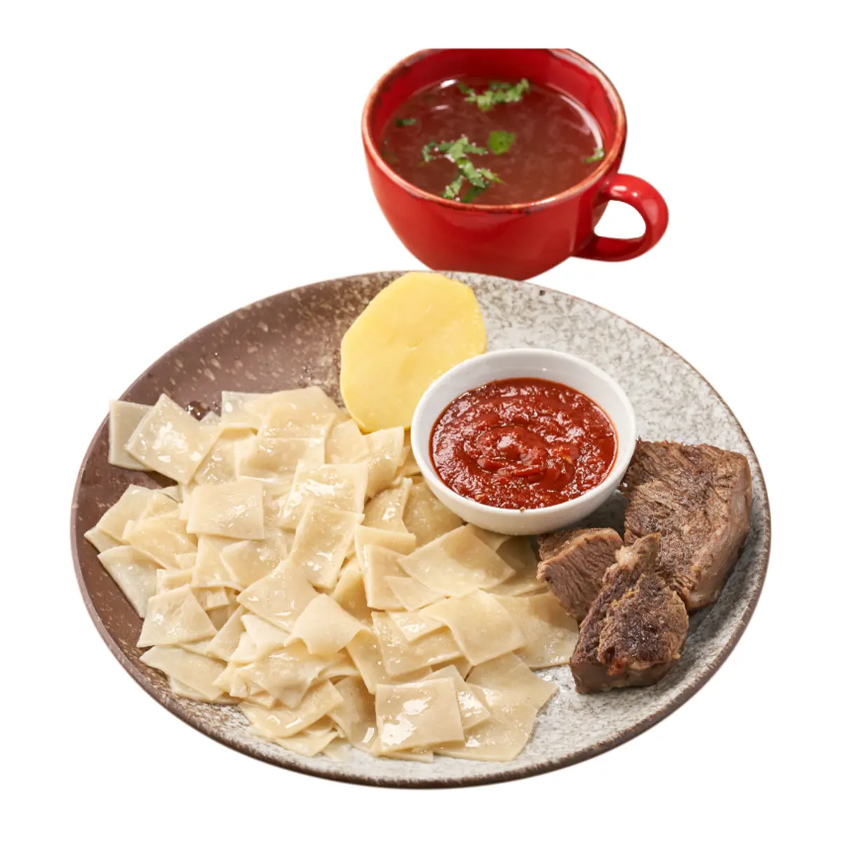 Хинкал тонкий со свежим мясом