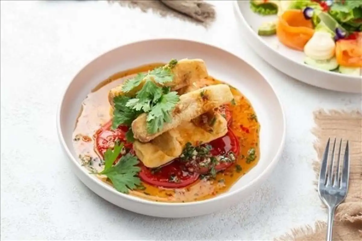 Салат с хрустящими баклажанами