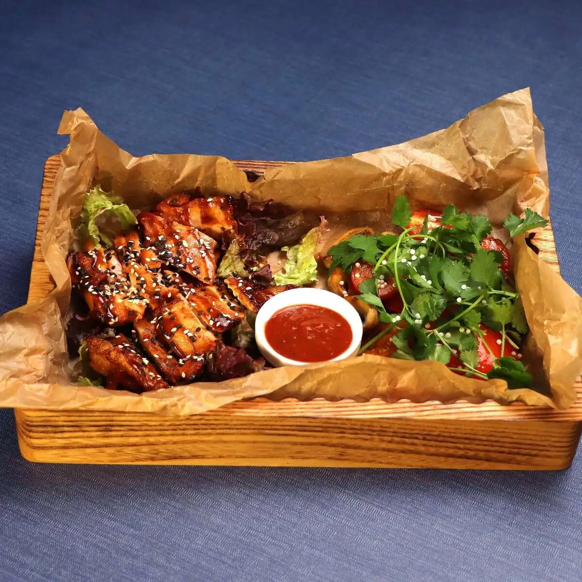 Филе цыпленка с овощами гриль