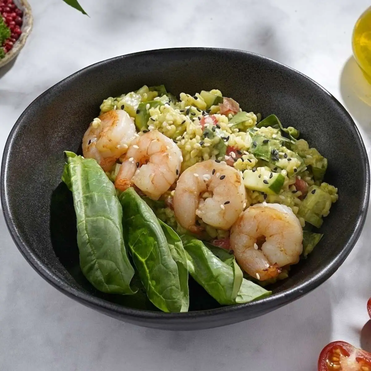 Булгул с тигровыми креветками