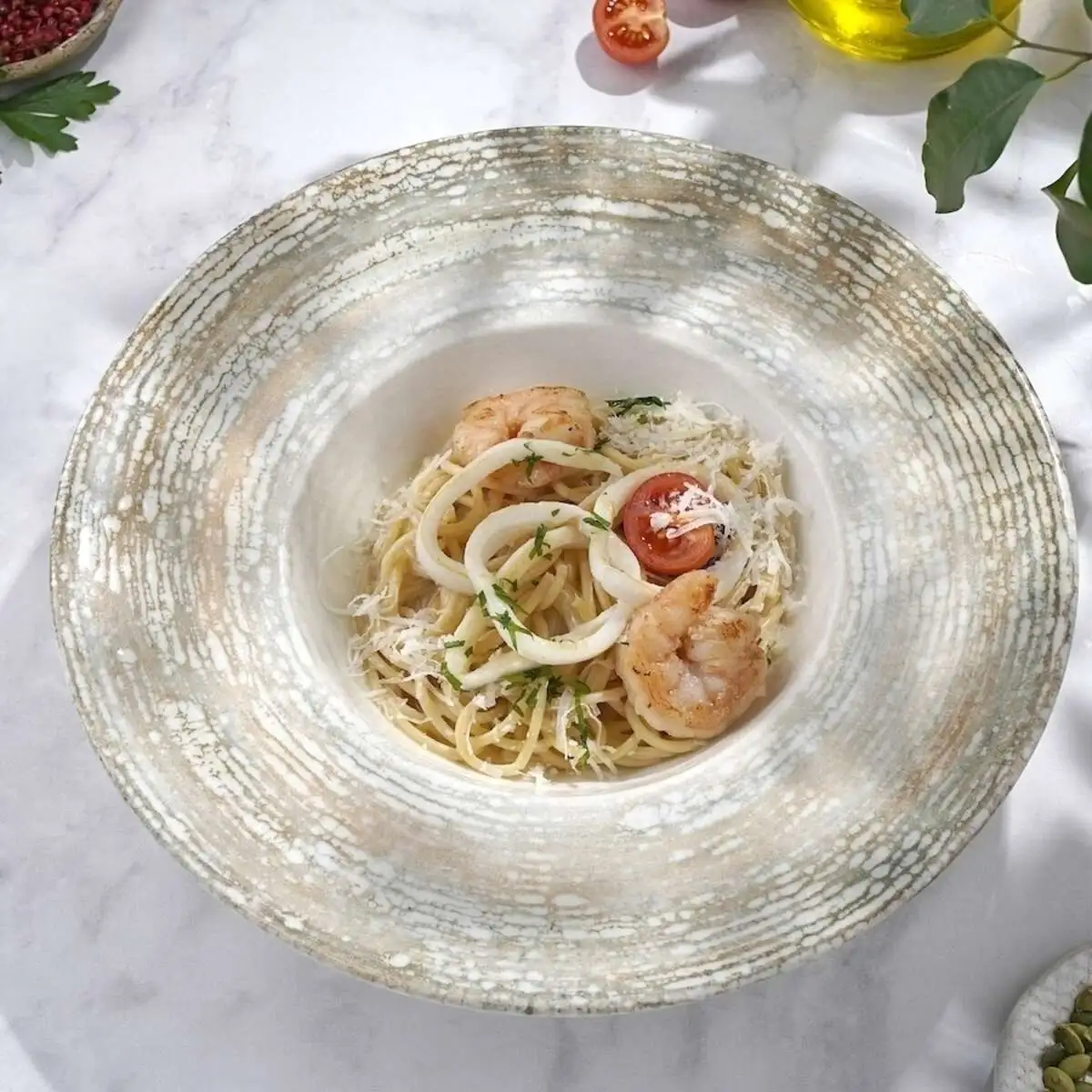 Спагетти с морепродуктами