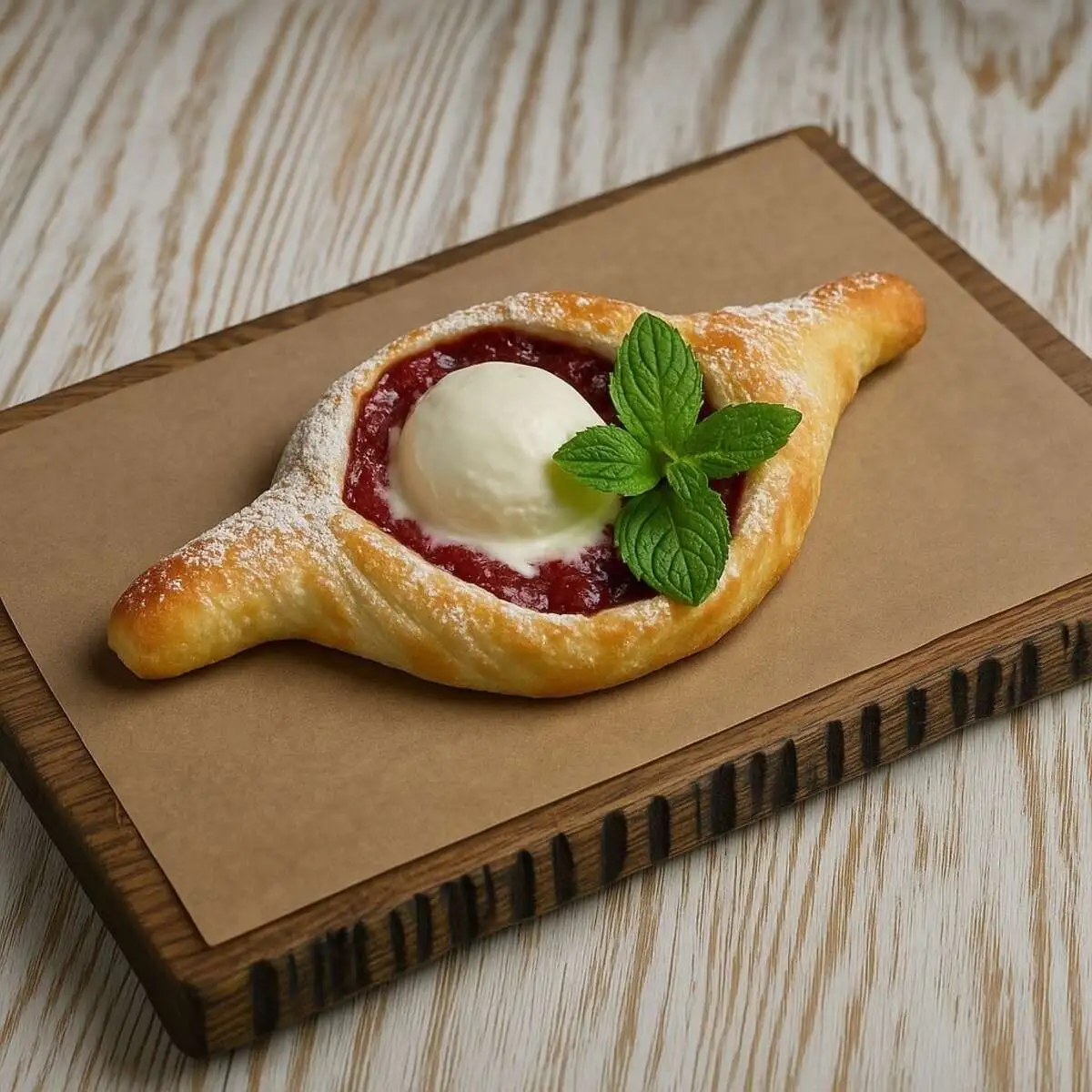 Штрудель по-грузински с яблоком и мороженым 1/160/40