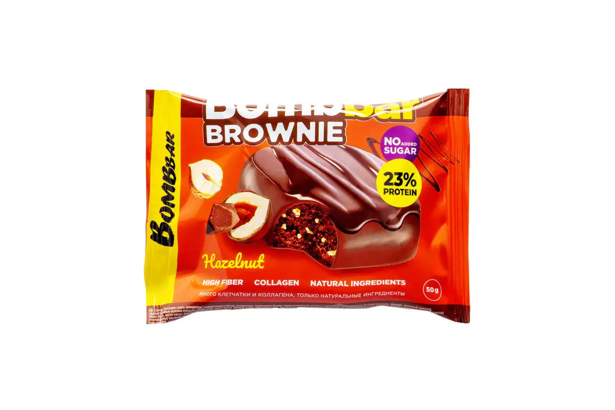 BOMBBAR Печенье глазированное Брауни с фундуком