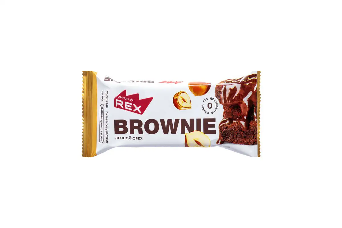 REX пирожное протеиновое Брауни лесной орех