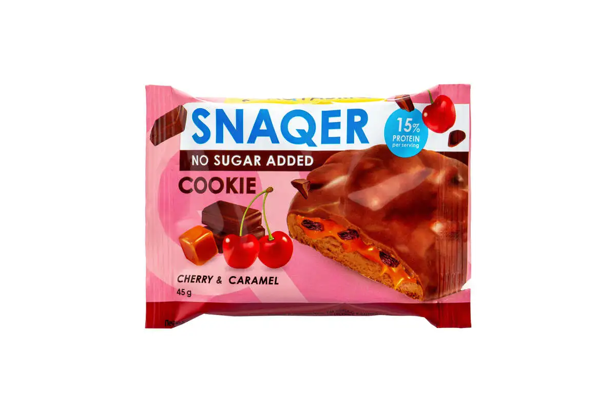SNAQ FABRIQ Печенье глазированное шоколадное Вишня и карамель