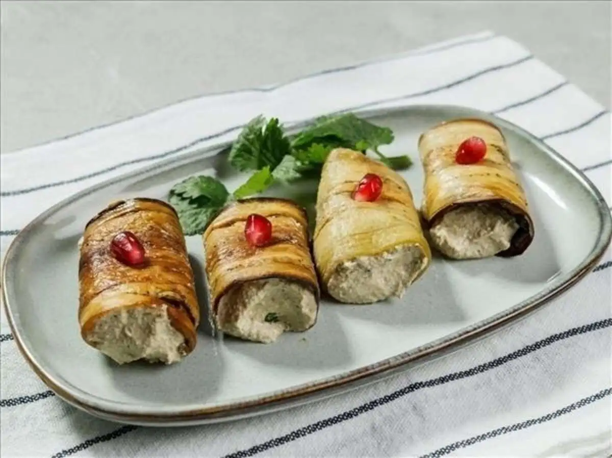 Рулетики из баклажанов с грецкими орехами