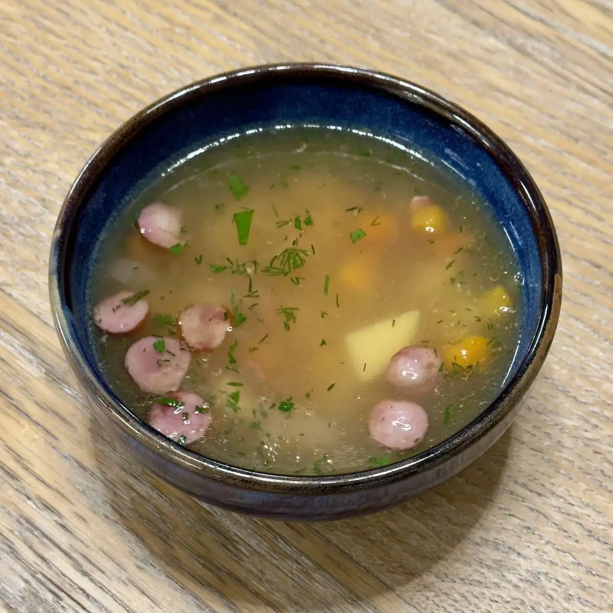 Суп гороховый с охотничьими колбасками