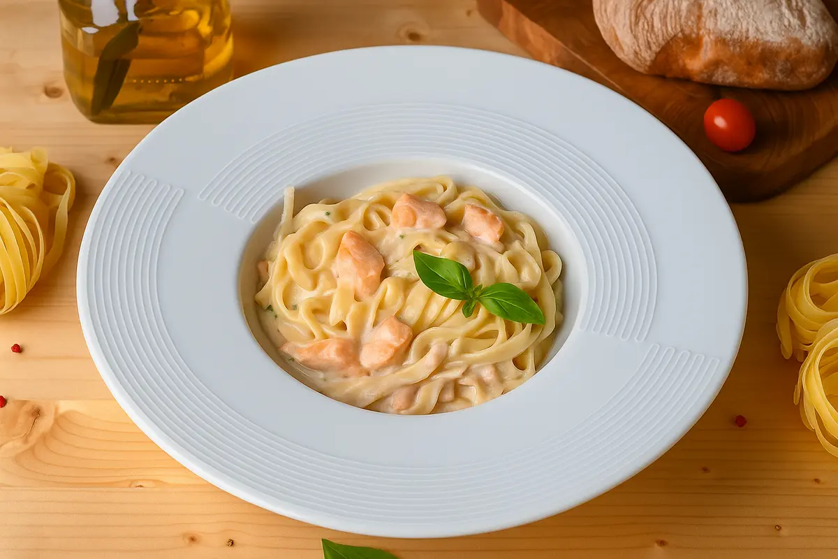 Паста с лососем в сливочном соусе 200гр С.