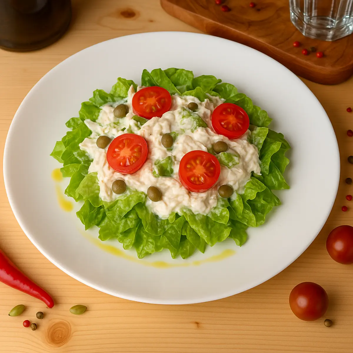 Салат страчателла с курицей