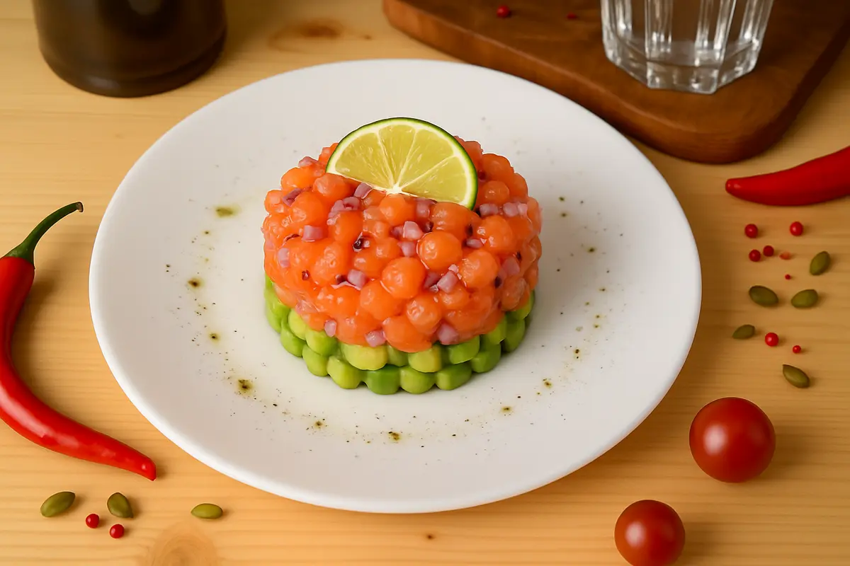 Тар-тар с лососем и авокадо