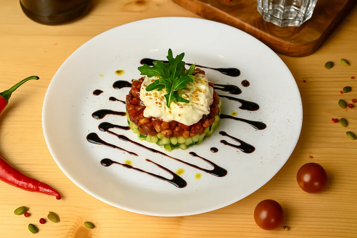 Тар-тар угорь со страчателлой 180 гр С.