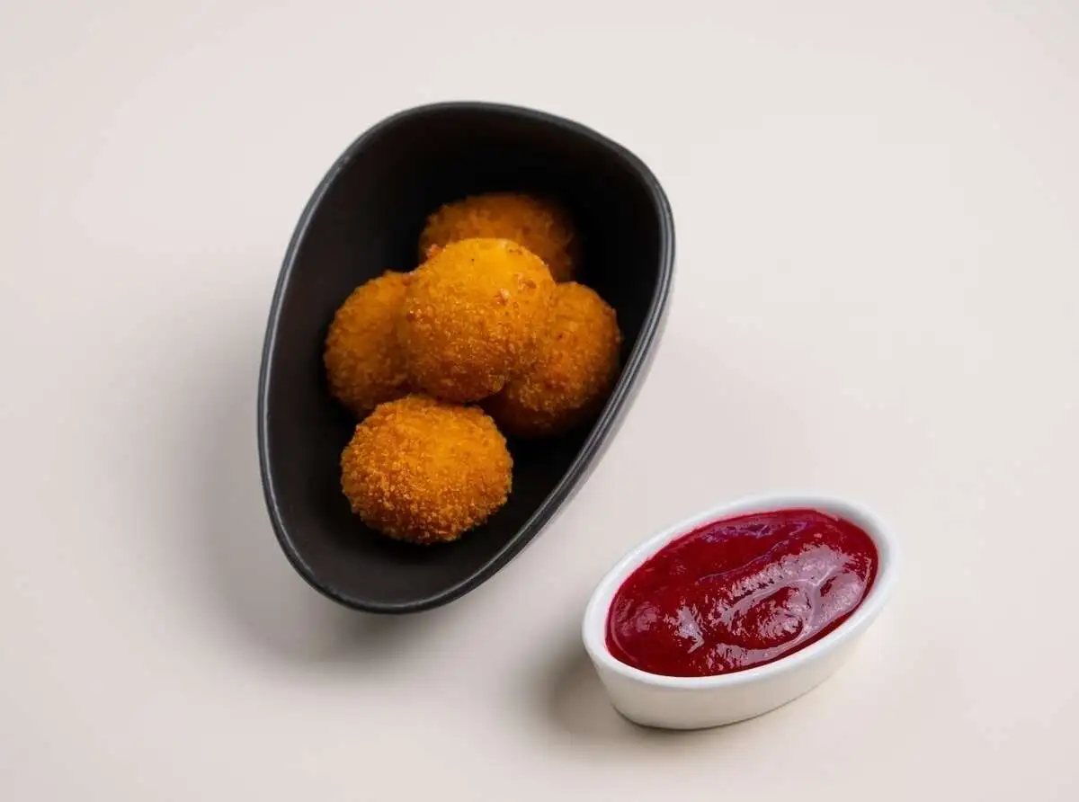 Сырные Шарики с вишневым соусом