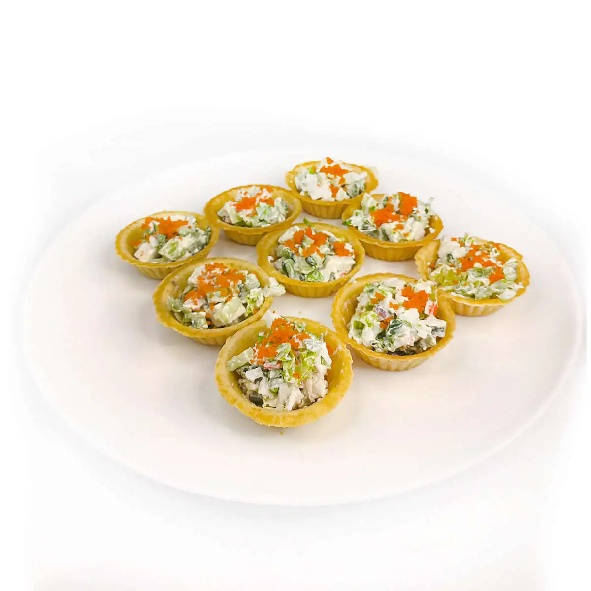 Тарталетки со снежным крабом и соусом "Cпайси"